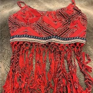 Xhilaration fringe crop